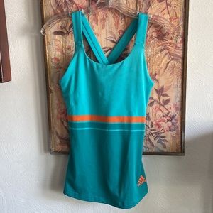 ADIDAS CLIMALITE STRETCH RETRO TEAL YOGA WORKOUT TANK TOP XS